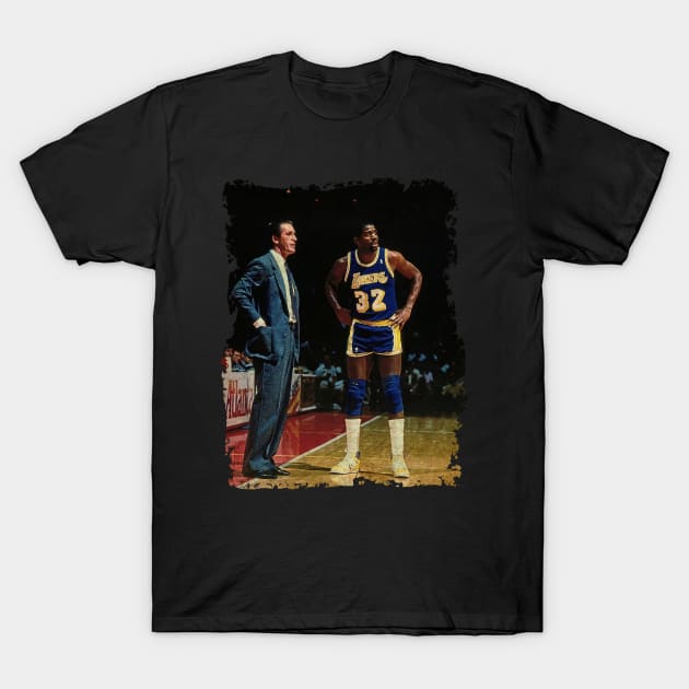 Pat Riley and Magic Johnson, 1983 T-Shirt by Omeshshopart